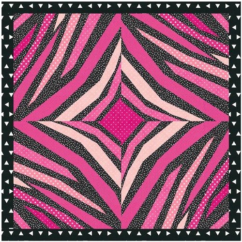 Zebra Print  Quilt Block  FPP Pattern