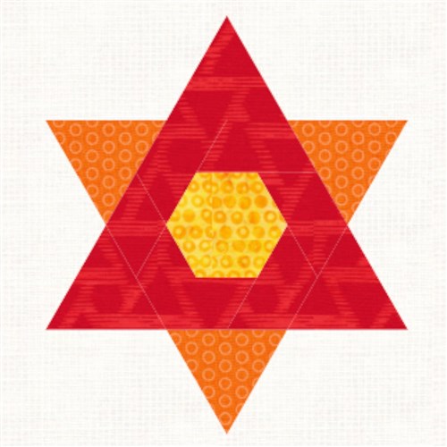Hexagram  Quilt Block  FPP Pattern