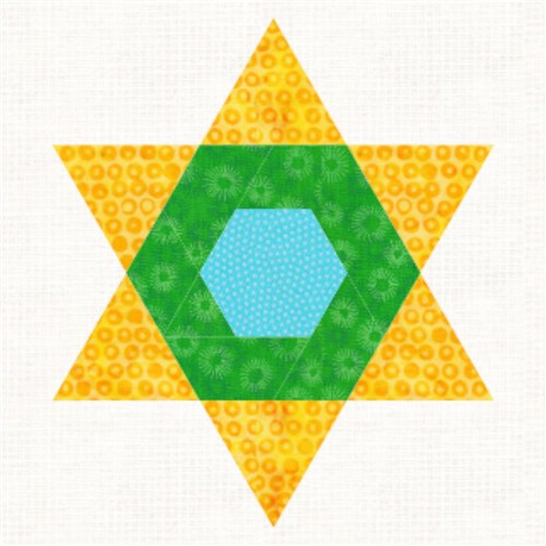 Hexagram  Quilt Block  FPP Pattern