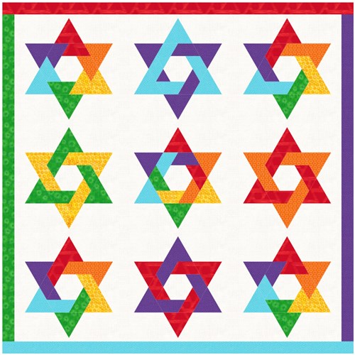 Hexagram  Quilt Block  FPP Pattern