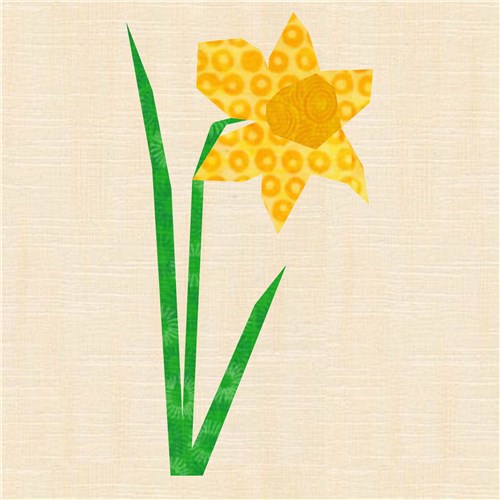 Daffodil Flower Quilt Block  FPP Pattern