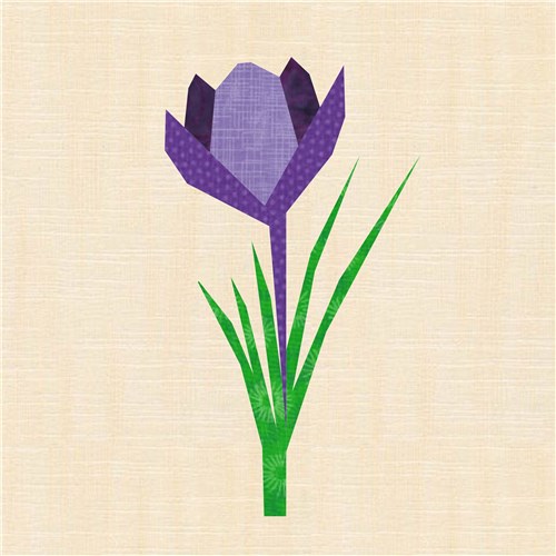 Crocus Flower Quilt Block  FPP Pattern