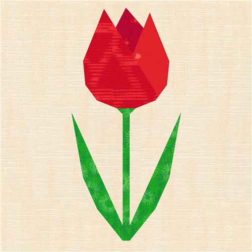 Tiptoe through the Tulips Flower Quilt Block  FPP Pattern