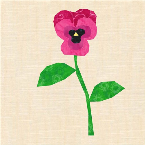 Pansy Flower Quilt Block  FPP Pattern