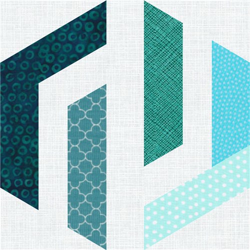 Hex Maze Hexagon  Quilt Block  FPP Pattern