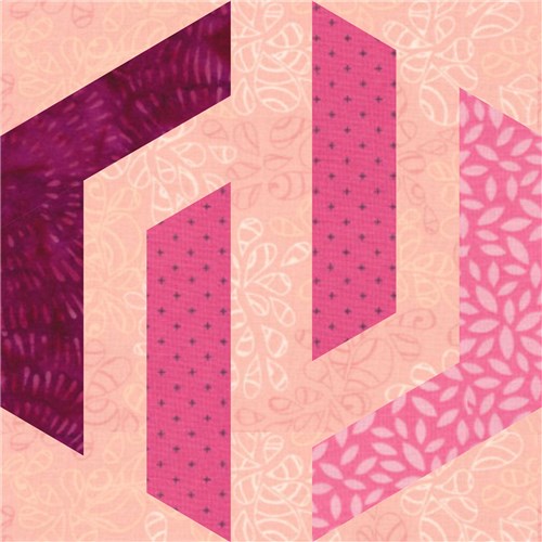 Hex Maze Hexagon  Quilt Block  FPP Pattern
