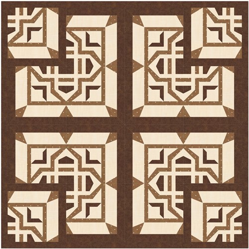 Greek Tiles  Quilt Block  FPP Pattern