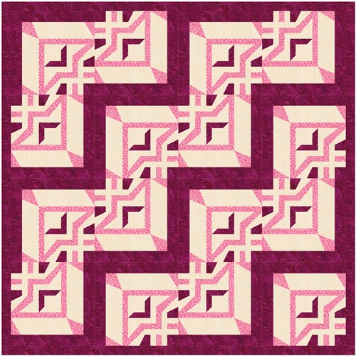 Greek Tiles  Quilt Block  FPP Pattern