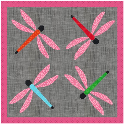 Dragonfly  Quilt Block  FPP Pattern