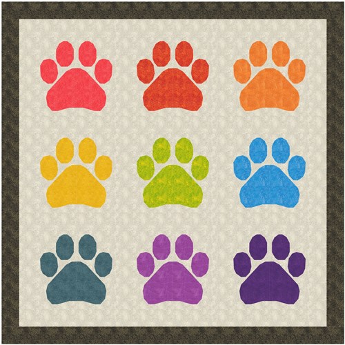 Woof Paw Print  Quilt Block  FPP Pattern