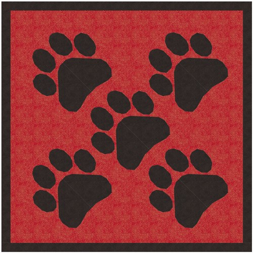 Woof Paw Print  Quilt Block  FPP Pattern