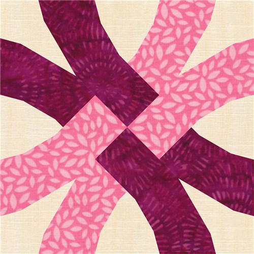 Entwined Double Wedding Ring Variation  Quilt Block  FPP Pattern