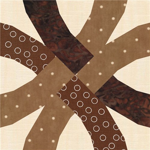 Entwined Double Wedding Ring Variation  Quilt Block  FPP Pattern