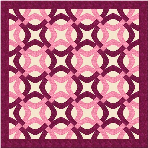 Entwined Double Wedding Ring Variation  Quilt Block  FPP Pattern