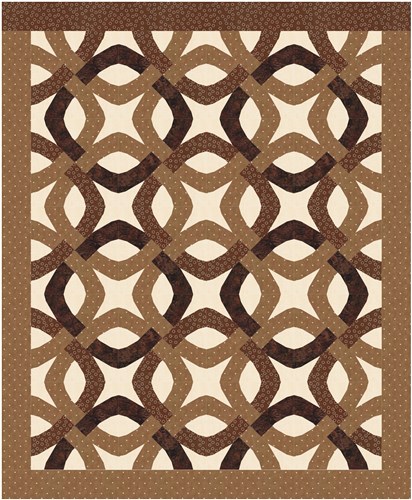 Entwined Double Wedding Ring Variation  Quilt Block  FPP Pattern