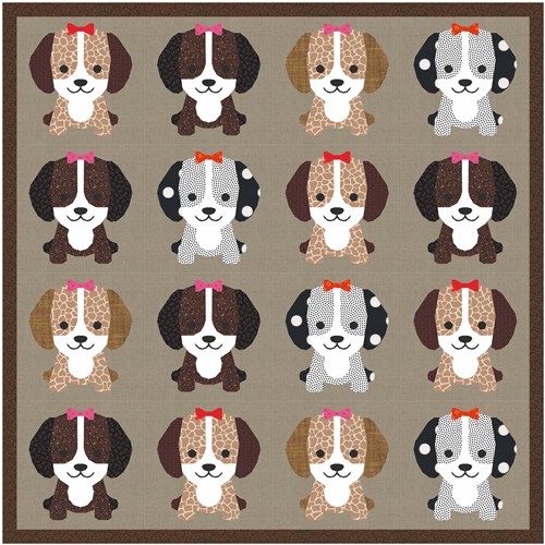 Live. Laugh. Bark. Puppy Girl. Quilt Block