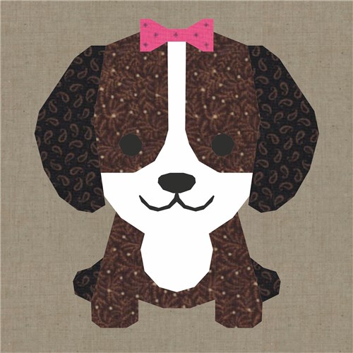 Live. Laugh. Bark. Puppy Girl. Quilt Block