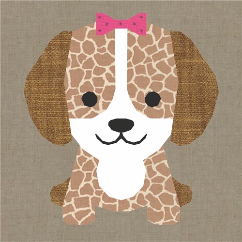 Live. Laugh. Bark. Puppy Girl. Quilt Block