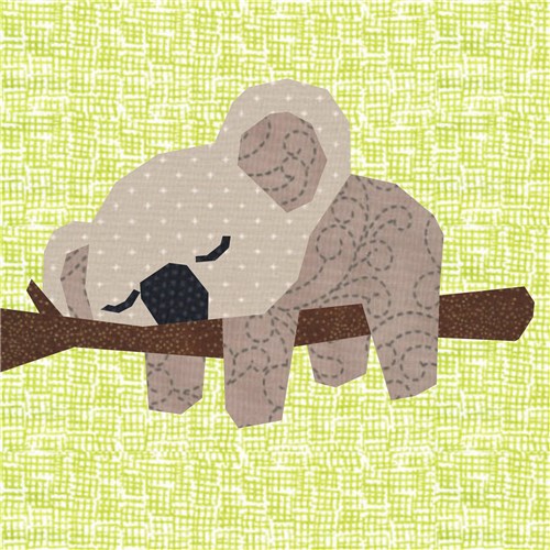 Nap Time Koala  Quilt Block  FPP Pattern