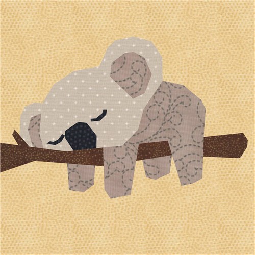Nap Time Koala  Quilt Block  FPP Pattern