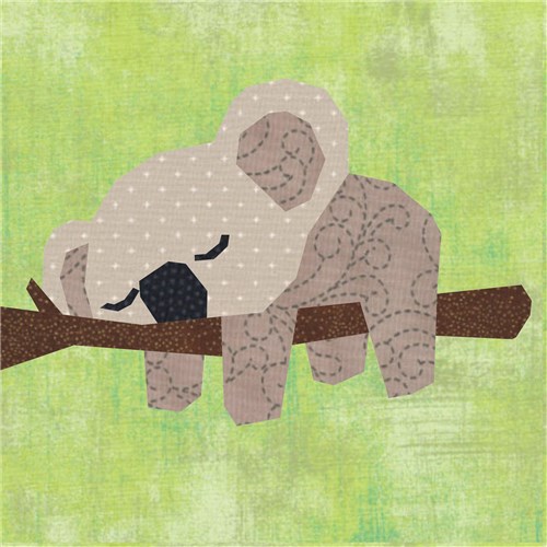 Nap Time Koala  Quilt Block  FPP Pattern
