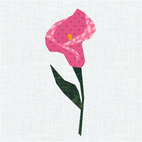 Calla Lily Arum Flower Quilt Block  FPP Pattern