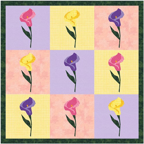 Calla Lily Arum Flower Quilt Block  FPP Pattern