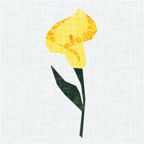 Calla Lily Arum Flower Quilt Block  FPP Pattern