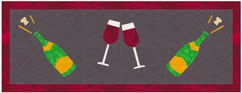Fizz! Champagne Bottle  Quilt Block  FPP Pattern