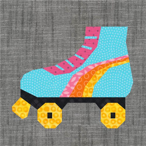 Roller Boots Skates Retro  Quilt Block  FPP Pattern