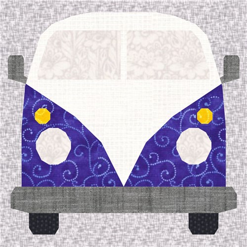 Combi Minibus  Quilt Block  FPP Pattern