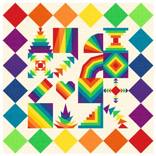 Somewhere over the Rainbow  Quilt Block  FPP Pattern