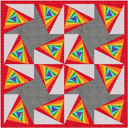 Triangle Lens  Quilt Block  FPP Pattern