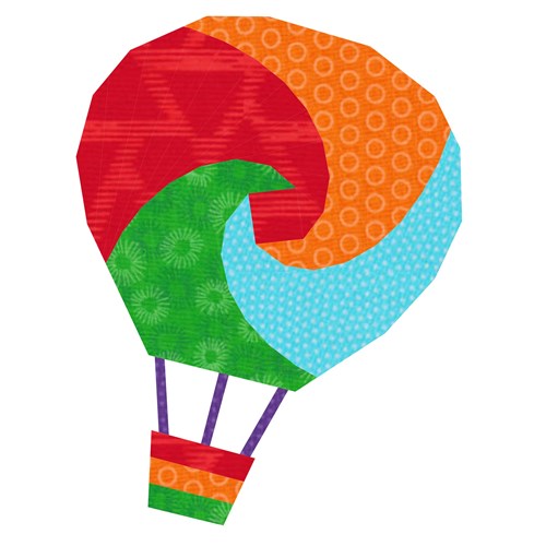 Up Up & Away Hot Air Balloon  Quilt Block  FPP Pattern