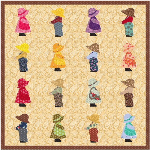 Sue Bonnet Sam  Quilt Block  FPP Pattern