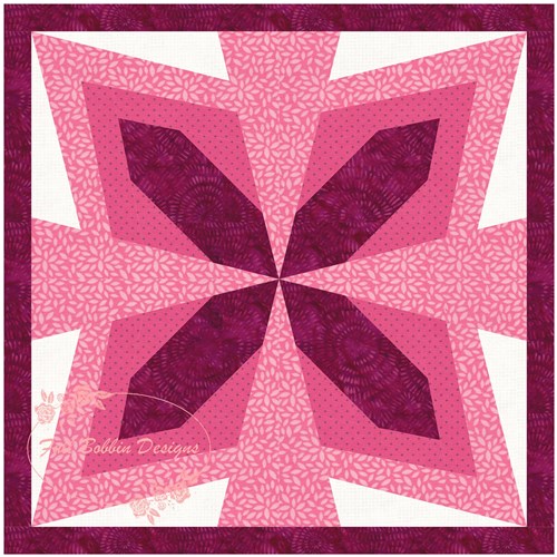 Deco Flower Quilt Block  FPP Pattern