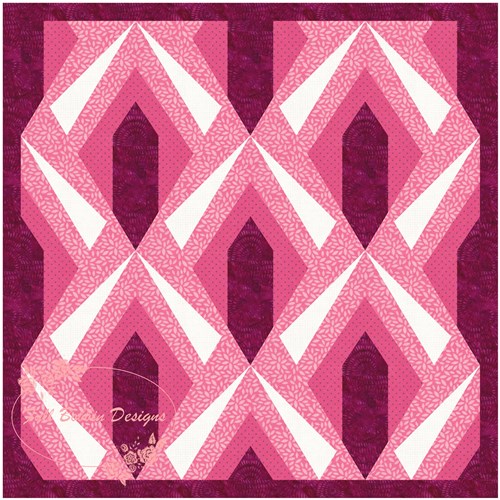 Deco Flower Quilt Block  FPP Pattern