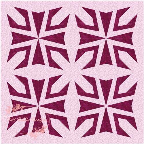 Deco Flower Quilt Block  FPP Pattern