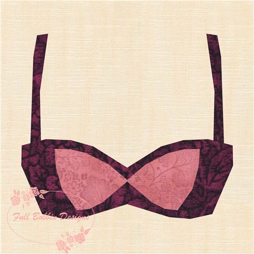 Demi Bra Quilt Block  FPP Pattern