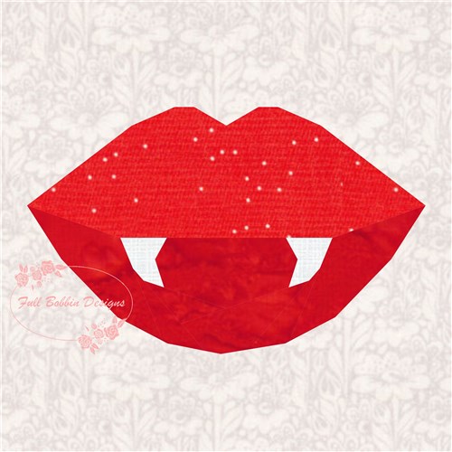 Love Bite Vampire Halloween  Quilt Block  FPP Pattern
