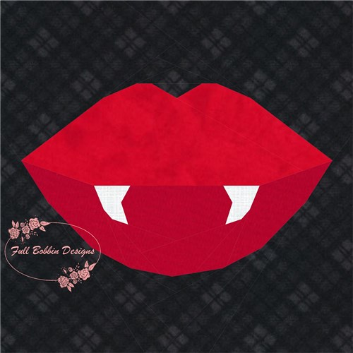 Love Bite Vampire Halloween  Quilt Block  FPP Pattern