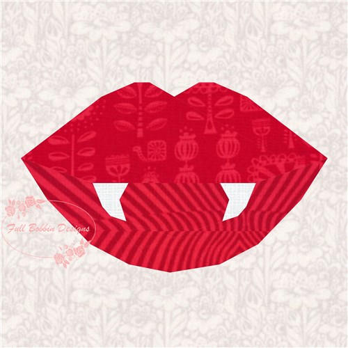Love Bite Vampire Halloween  Quilt Block  FPP Pattern