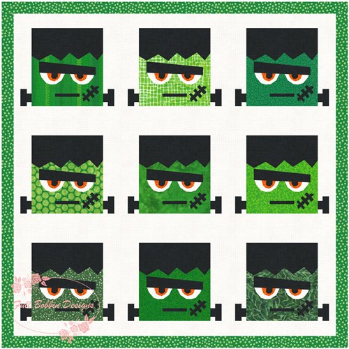Frankie Frankenstein Halloween  Quilt Block  FPP Pattern