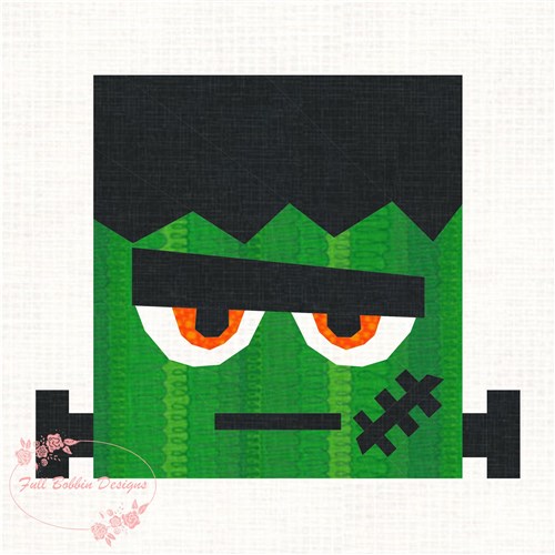 Frankie Frankenstein Halloween  Quilt Block  FPP Pattern