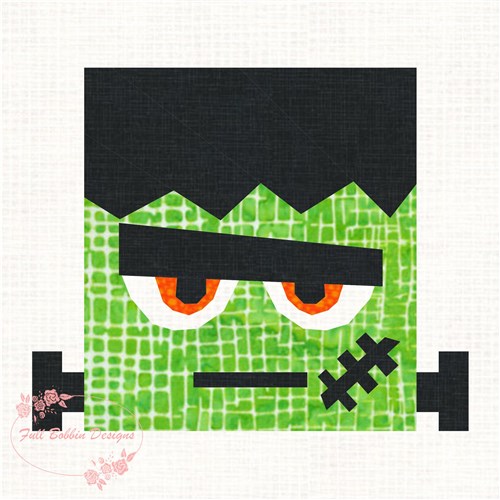 Frankie Frankenstein Halloween  Quilt Block  FPP Pattern