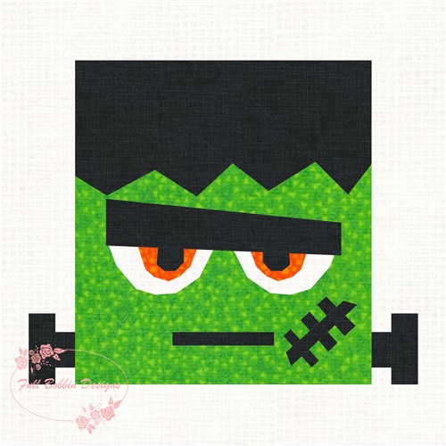 Frankie Frankenstein Halloween  Quilt Block  FPP Pattern