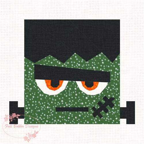 Frankie Frankenstein Halloween  Quilt Block  FPP Pattern