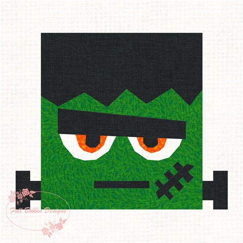 Frankie Frankenstein Halloween  Quilt Block  FPP Pattern