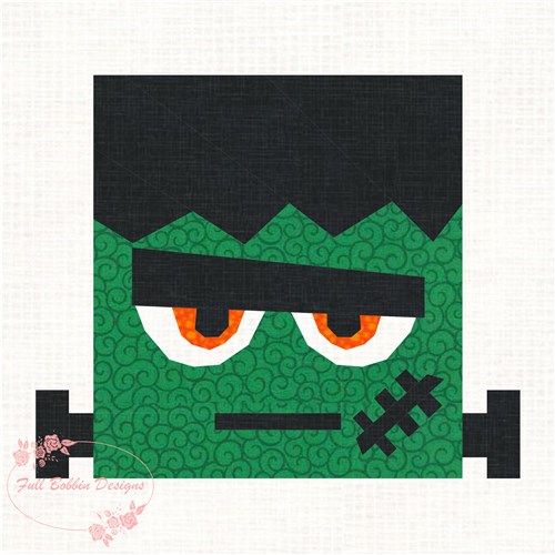 Frankie Frankenstein Halloween  Quilt Block  FPP Pattern