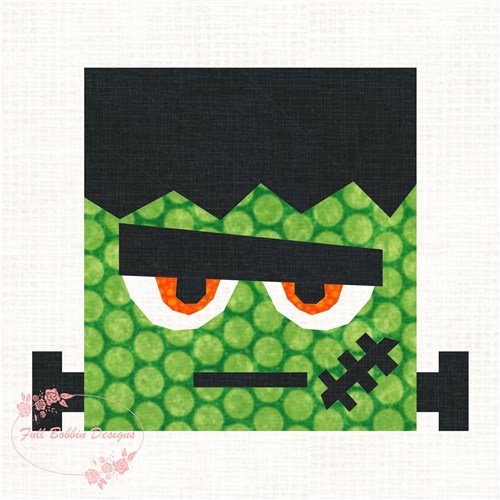 Frankie Frankenstein Halloween  Quilt Block  FPP Pattern
